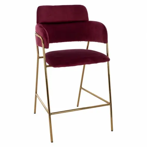 MITTELHOHER HOCKER KELSO BORDEAUX MIT METALLRAHMEN 54x58x95 cm Rabatt