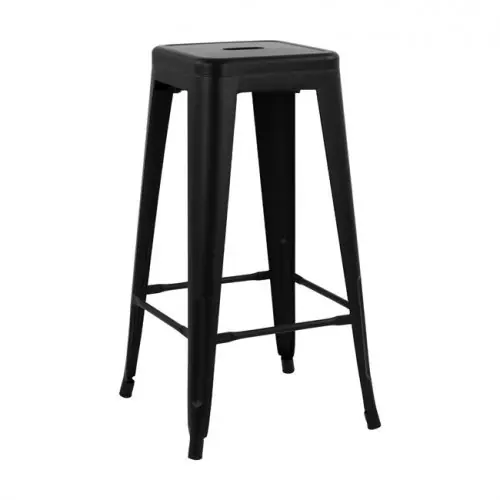 Kracherpreis "Melita" Barhocker aus Metall in Schwarz Matt 43x43x78 cm