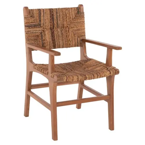 Heißes Angebot ESSZIMMERSESSEL TEAKHOLZ & RUSH MATTE WALNUSSBEIGE 54x58x86,5 cm