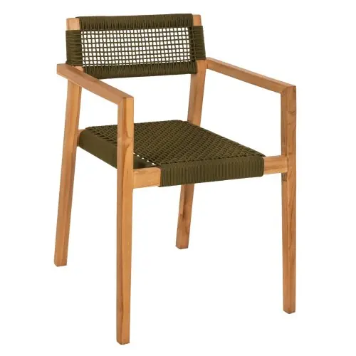 Wochenendangebot SESSEL CHARLOTTE TEAKHOLZ IN NATÜRLICH & GRÜNEM SEIL 59x54x83Hcm