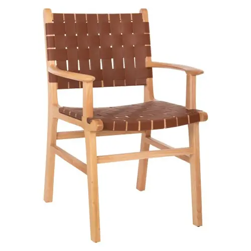 SESSEL FELIPE MASSIVHOLZ MIT PU BRAUN 62x59x86 cm Neue Kollektion