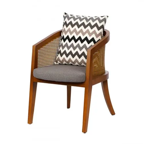 Neue Ware Sessel "Monaco" aus Holz und Rattanrücken