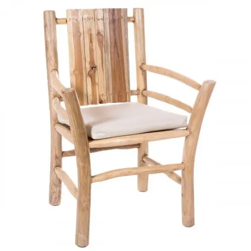 Sessel aus Teakholz im klassischen Naturstil. Neue Ware