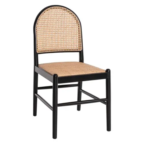 STUHL AUS SCHWARZBEIGEM RATTAN 43x50x87 cm Solange Der Vorrat Reicht