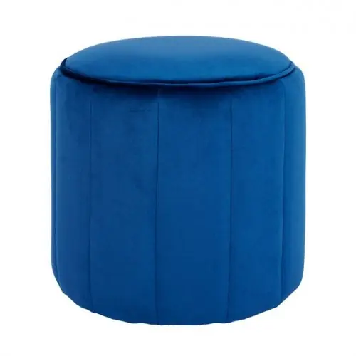 Sofort Bestellen Hocker "NIKKI" BLAUER SAMT 42x39 cm. - Kopie