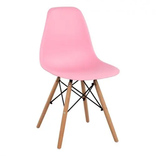 Stuhl mit Holzbeinen und Sitz Twist in pink Preis Gesenkt