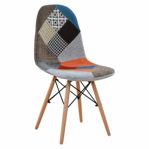 Indoor Stuhl COSY im Patchwork Design 43x50x86 cm | Mit Holzbeinen Rabatt