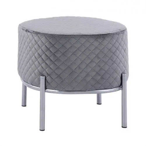Beliebt Hocker "Sinta" aus grau Samt mit silverfuss 42x42x38 cm