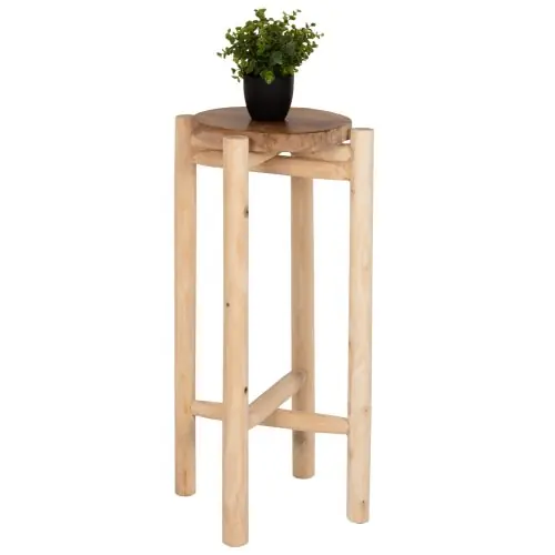 BLUMENSOCKEL TEAKHOLZ IN NATÜRLICHER FARBE Φ30x75,5Hcm Direktkauf