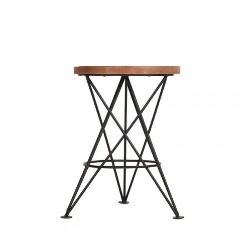 Hocker Holzsitz Industrial Antique Paris Grau-Woodwell Highlight