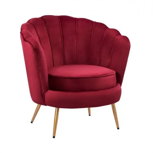 Heißes Angebot Luxus Cocktailsessel COQUILLE aus Samt in Farbe Rot