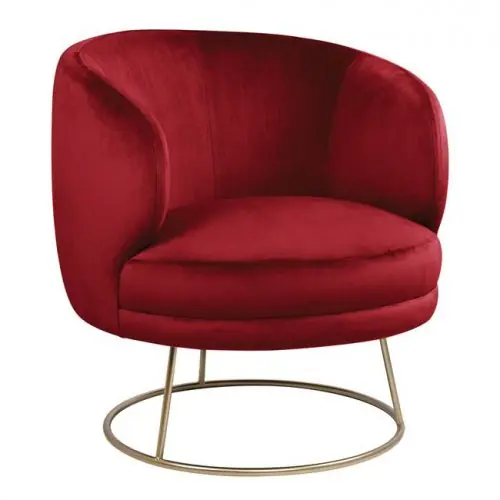 Billig Cocktailsessel Arien in Rot mit goldener Basis
