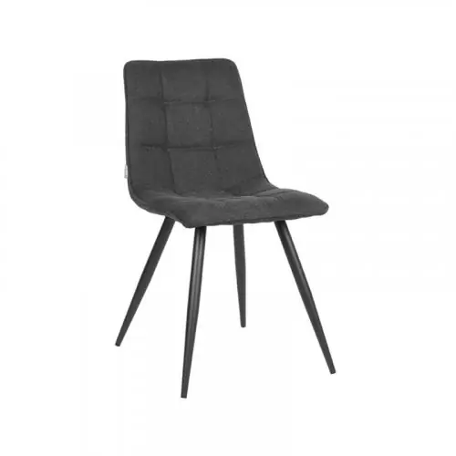 Stuhl "Jelt" in anthrazit grau gewebtem Stoff und schwarzem Metallgestell 45x56x85 cm Nur Heute