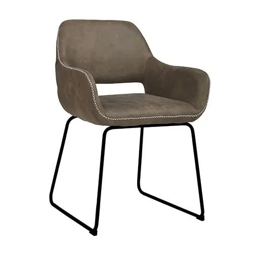 Neuheit Sessel "Madison" aus Kunstleder in braun mit Metallbeinen