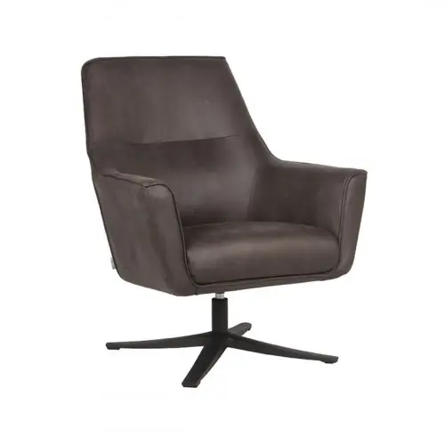 Sessel "DOT" 76x75x90 cm BRAUN-Mikrofaser | Schwarzes Metall Nur Heute