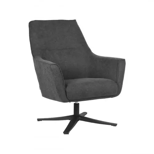Sessel "DOT" 76x75x90 cm Anthrazit-Webart | Schwarzes Metall Schnäppchen