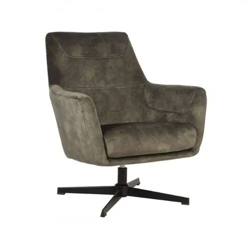 Sessel Toby 75x80x85 cm Jägervelours | Schwarzes Metall Aktuell