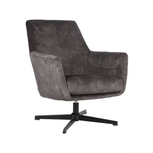 Kracherpreis Sessel Toby 75x80x85 cm Anthrazit Velours | Schwarzes Metall