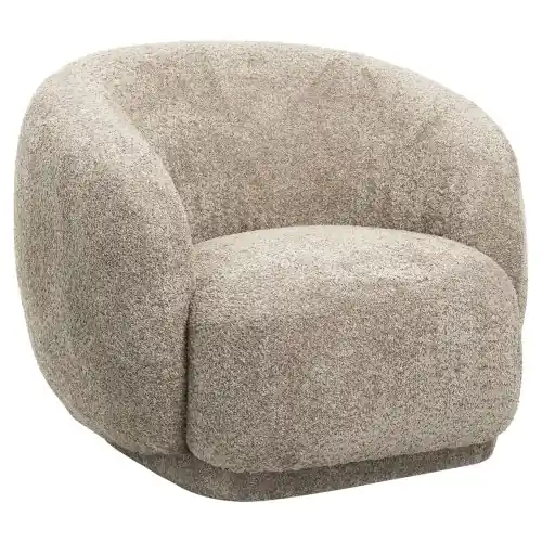 SESSEL BEIGE BOUCLE STOFF 93x87x78H cm Direkt Vom Hersteller