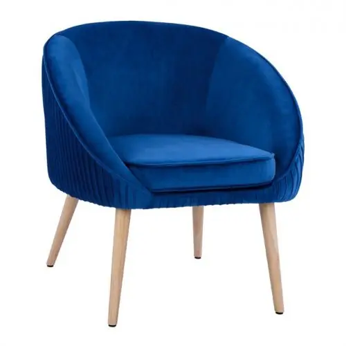 Preiswert Luxus Cocktailsessel YAJANTI aus Samt in Farbe Blau