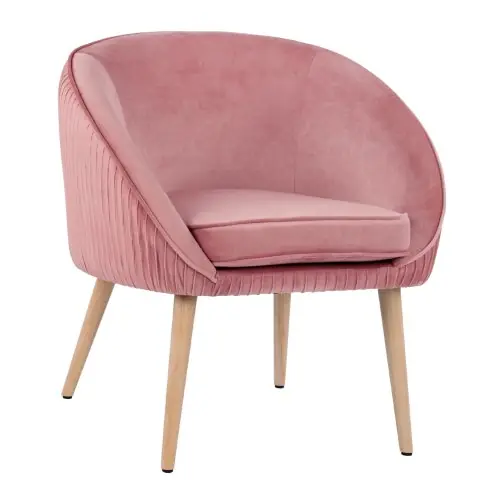 Luxus Cocktailsessel YAJANTI aus Samt in Farbe Rosé Sichere Zahlung