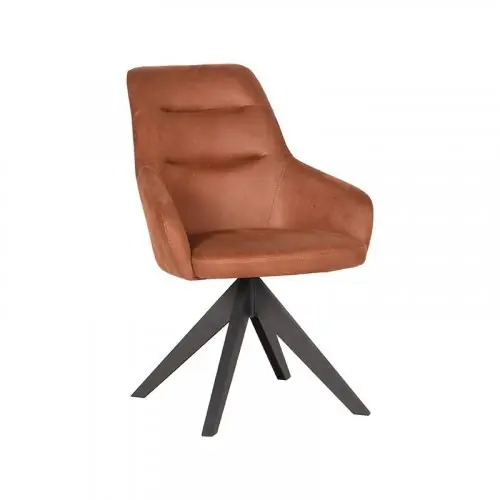 Bestseller Esszimmerstuhl "Jace" in cognac Farbe Mikrofaser 58x65x88 cm