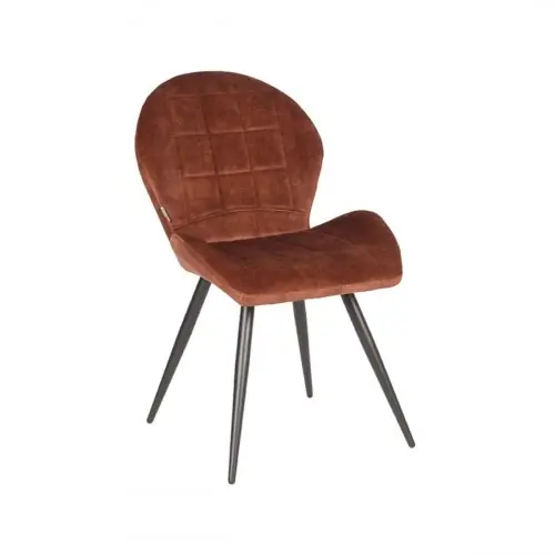 Heißes Angebot Esszimmerstuhl Sil 51x64x87 cm Rost Velours | Schwarzes Metall
