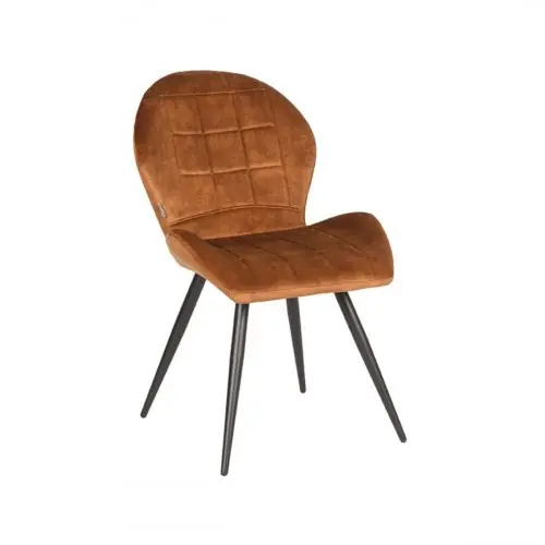 Heißes Angebot Esszimmerstuhl Sil 51x64x87 cm Ocker Velours | Schwarzes Metall