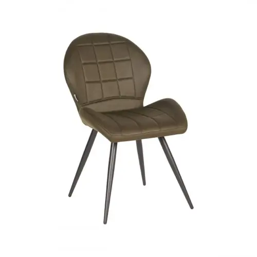Esszimmerstuhl Sil 51x64x87 cm Armee Mikrofaser | Schwarzes Metall Preisknaller