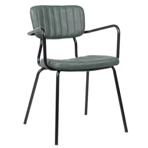Polstersessel "Pepe" in Farbe grün aus Kunstleder und schwarzem Metallrahmen Heißes Angebot