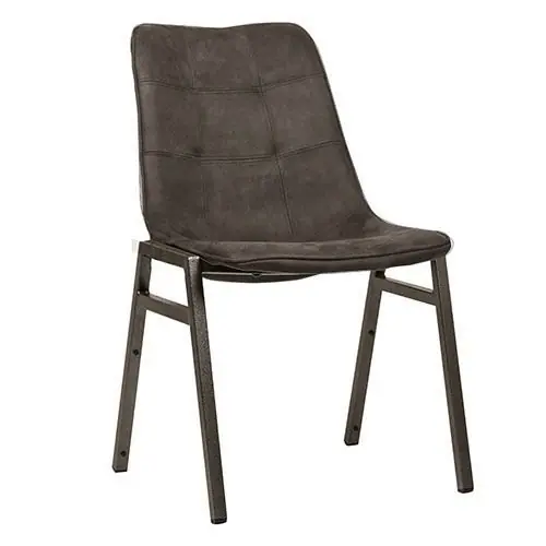 Nur Für Kurze Zeit Stuhl "Detroit Anthracite" aus Kunstleder und Metallgestell in Anthrazit