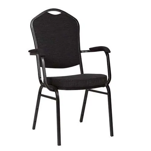 Letzte Chance Bankett Stapelsessel "Selectstack de Luxe" aus Metall in schwarz