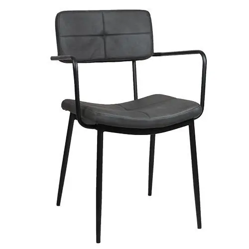 Sessel "Teddy A" aus Kunstleder in Anthrazit mit Metallbeinen Preiswert