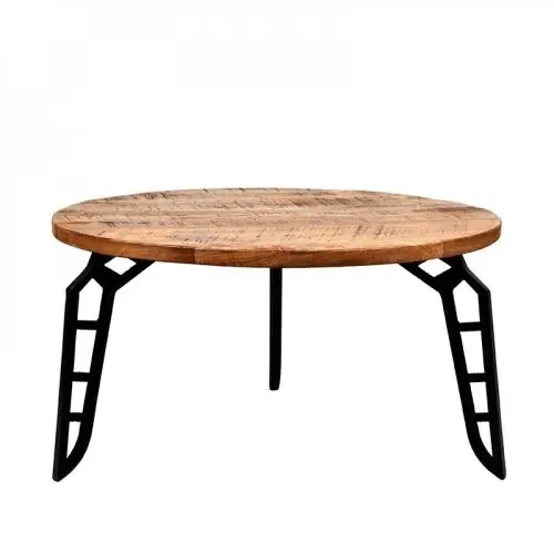 Mega-Angebot Couchtisch FLINTSTONE aus massivem Mangoholz 80x80x43 cm | Baumstamm Möbel