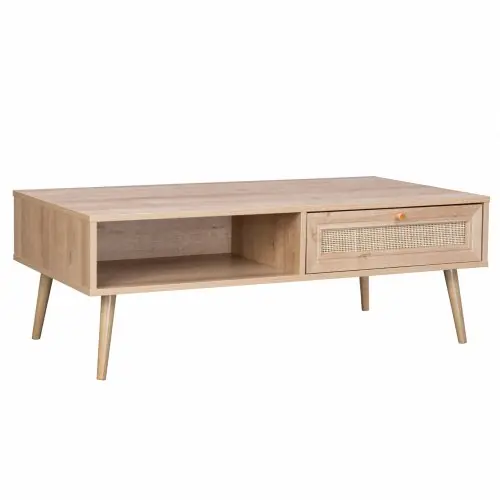 Couchtisch "Colm" im Rattan Design 110x59x39,5 cm Garantierte Lieferung