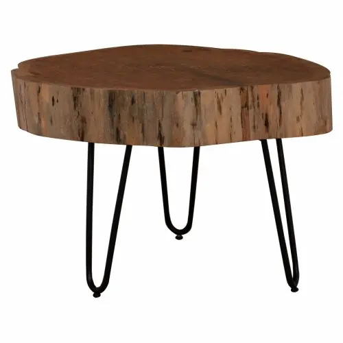 Schneller Versand COUCHTISCH AUS MASSIVEM AKAZIENKÖRPER 60x60x40 cm