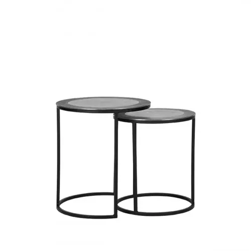 Sale Couchtisch Set Paar 40x40x45 cm Schwarzes Metall