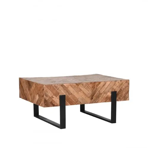 Couchtisch Float 90x60x40 Cm Raues Mangoholz | Schwarzes Metall Must-Have