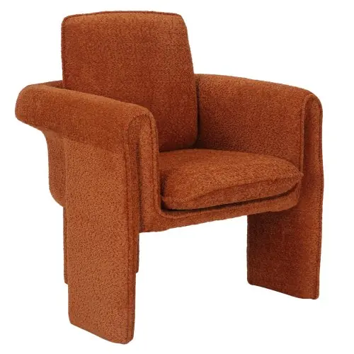 SESSEL ROT ORANGE IN STOFF-METALLGESTELL 82x78x87Hcm Sichere Zahlung