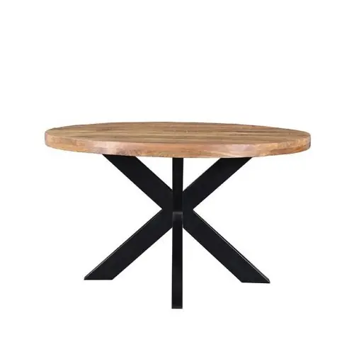 Billig Esstisch ZIGGY aus massivem Mangoholz 140x140x76 cm | Baumstamm Möbel