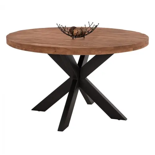 Sichere Zahlung Tisch aus massivem Mangoholz Φ 130x78 cm | Baumstamm Möbel