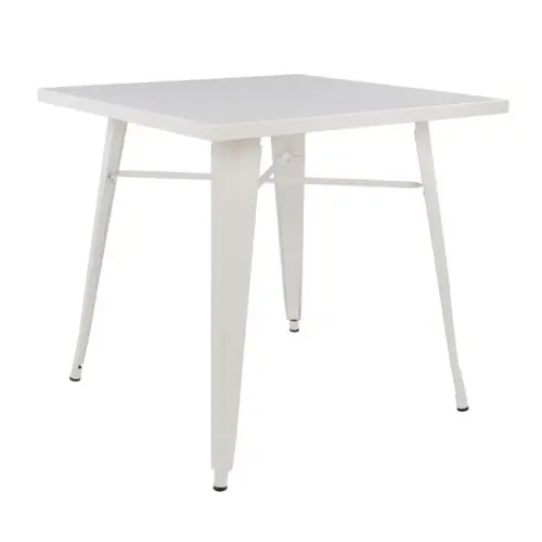 Online Kaufen Metallischer Tisch in Milch weißer Farbe 80x80x76cm