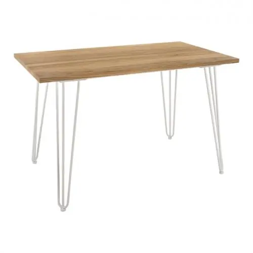 Preiswert Wohnling Esstisch NATURHOLZ 120x70x76cm | In Weiß