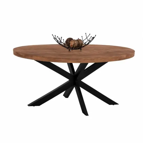 Ausverkauf ESSTISCH OVAL 6cm. DICKE AUS MASSIVHOLZ MANGO 160x90x77 cm