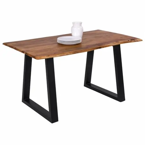 ESSTISCH "MONTANA SLIM" AUS MASSIVEM AKAZIENHOLZ 140x80x77 cm Schneller Versand