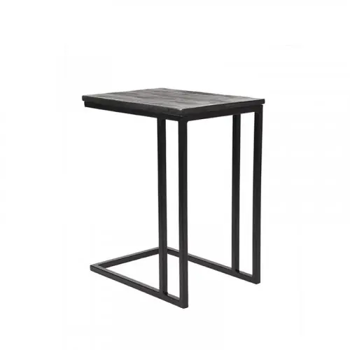 Markenprodukt Laptoptisch Move 35x50x61 cm Schwarzes Mangoholz | Schwarzes Metall
