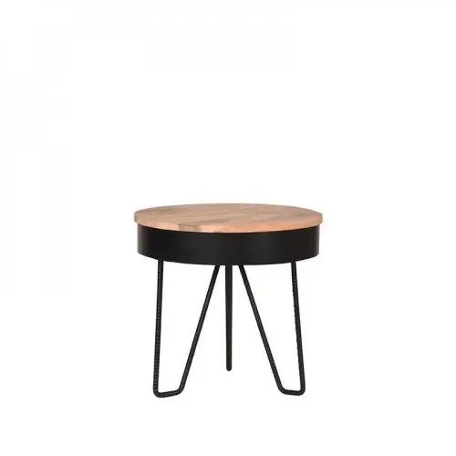 Neu Beistelltisch SARAN aus natur Mangoholz 44x44x43 cm | Baumstamm Möbel