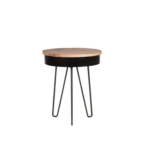 Beistelltisch SARIA aus natur Mangoholz 44x44x53 cm | Baumstamm Möbel Finale Aktion