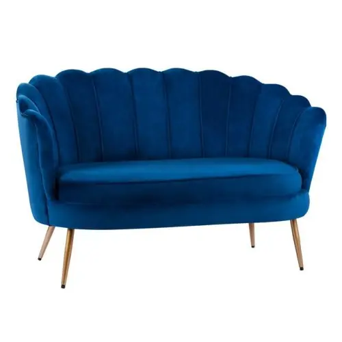 COQUILLE Zweisitzer-Sofa aus Samt in Blau Preiswert