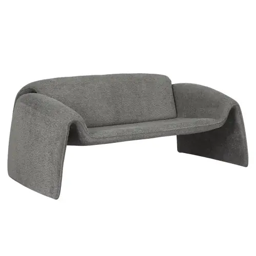 SOFA 2-SITZER TREK METALLGESTELL-GRAUER STOFF 160x80x63Hcm Markenware
